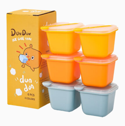 Large Ice Cube Molds with Lids and Popsicle Sticks - Set of 6